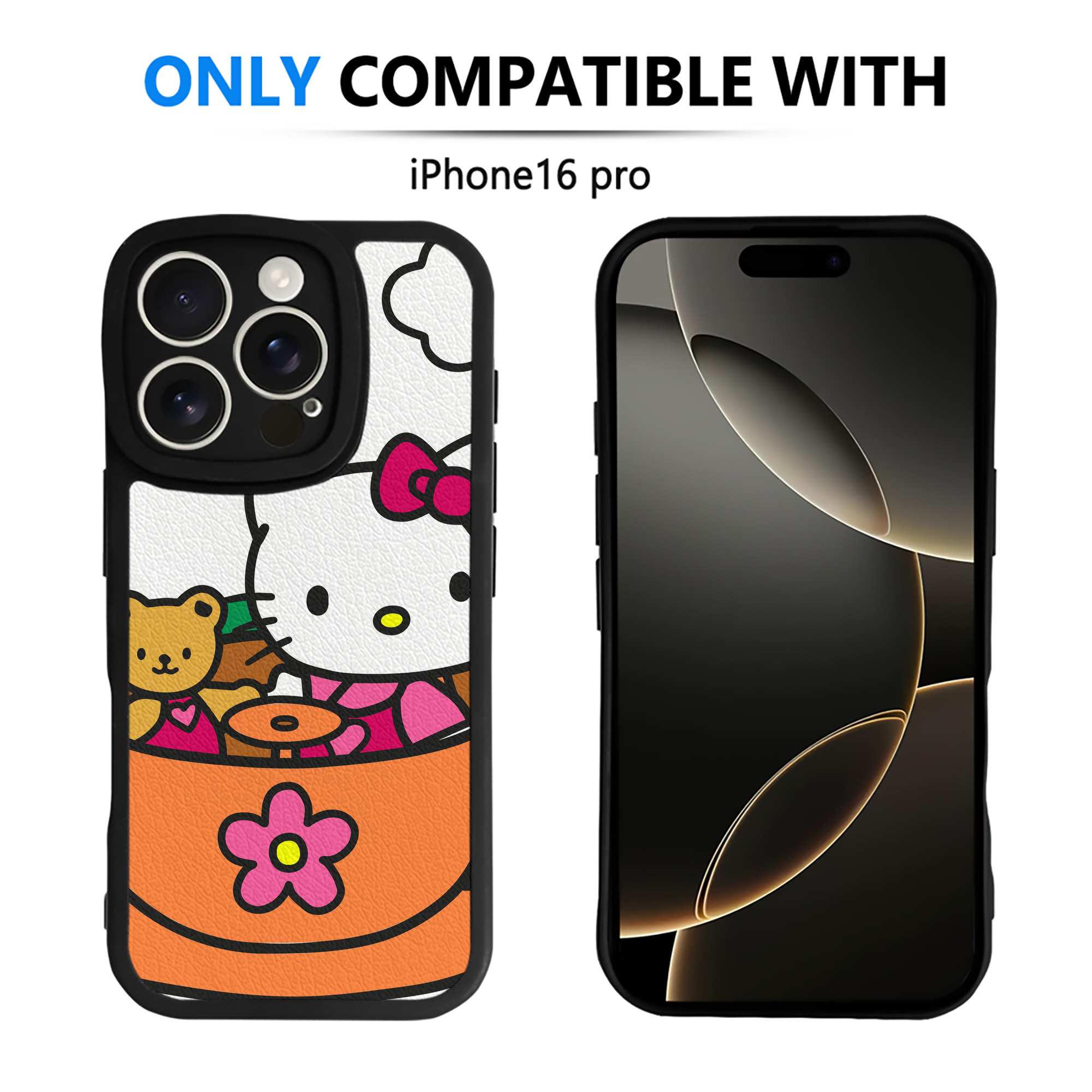 （画像用） Hello Kitty ハローキティ 【iPhone 16シリーズ対応】シリコンスマホケース（レザー調） 材質：シリコン